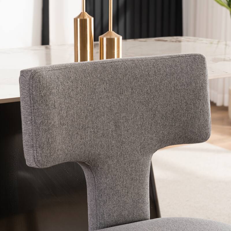 Upholstered Mordern Design T Back Dining Side Chair- Set of 2