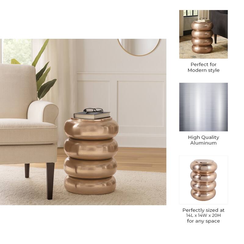 Metal Aluminum Sculptural Accent Table Savoir Trend - 20" Bronze - 20.0"