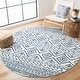 preview thumbnail 21 of 75, SAFAVIEH Tulum Shima Moroccan Boho Distressed Rug 3' x 3' Round - Ivory/Navy