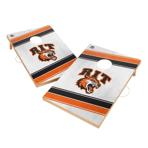 slide 2 of 5, Rochester Institute of Technology Tigers Regulation 2x4 Cornhole Set
