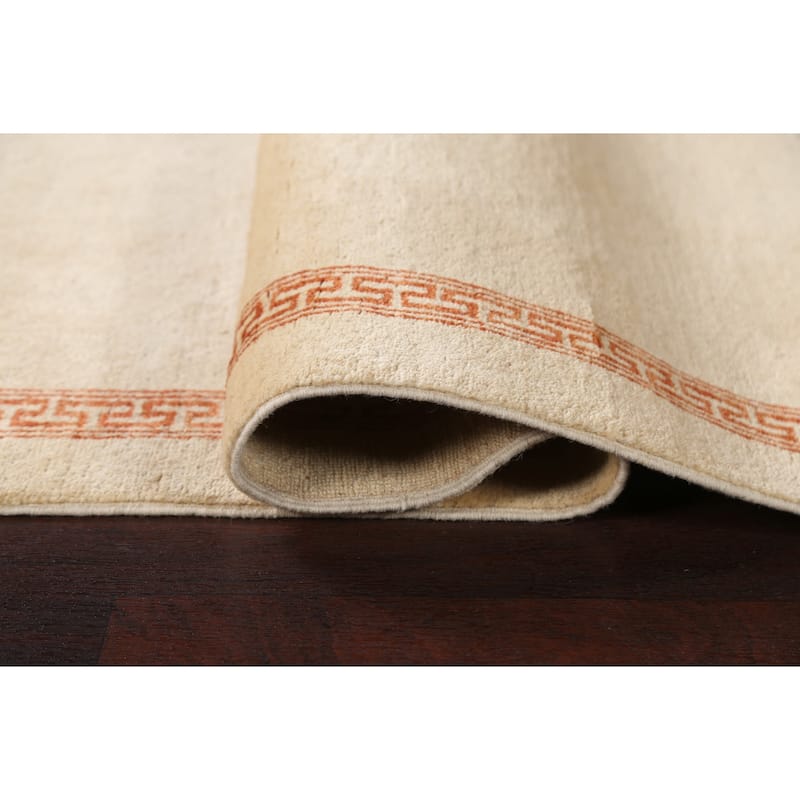 Neutral Gabbeh Kashkoli Oriental Runner Rug Wool Hand-knotted Carpet - 2'7" x 9'3"