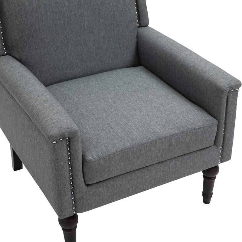 Upholstered Armchair with Nailhead Trims Accent Chair