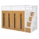 preview thumbnail 7 of 35, Contemporary Design Twin Loft Bed with Two-Tone Storage Stairs and Large Pull-Out Wardrobes, Smooth Sliding Mechanism, White