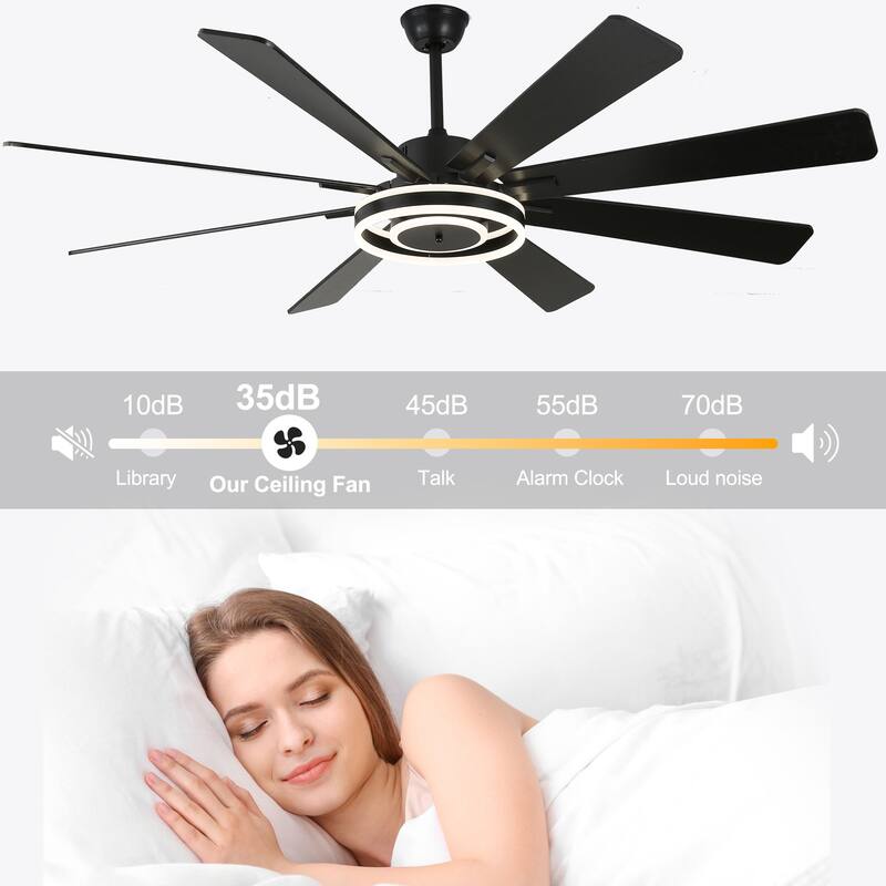 20"/24"/72" Oaks Aura Cotti Low Profile Dimmable Smart Ceiling Fan with Lights 6-Speed Flush Mount Modern Remote