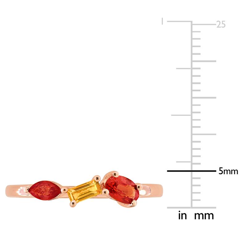 Miadora Multi-Gem Three Stone Ring Sterling Silver