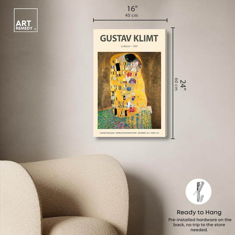 Golden Kiss Canvas by Art Remedy, Gallery Wrapped
