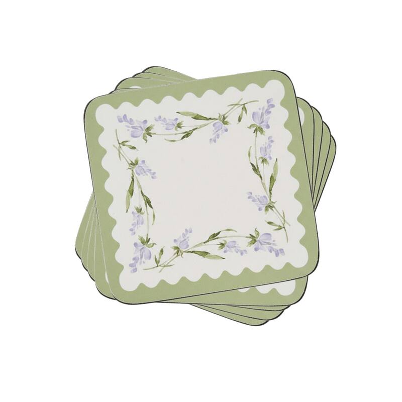 Portmeirion Set of 6 Lavandula Coasters - 4 x 4 in - 4 x 4 in