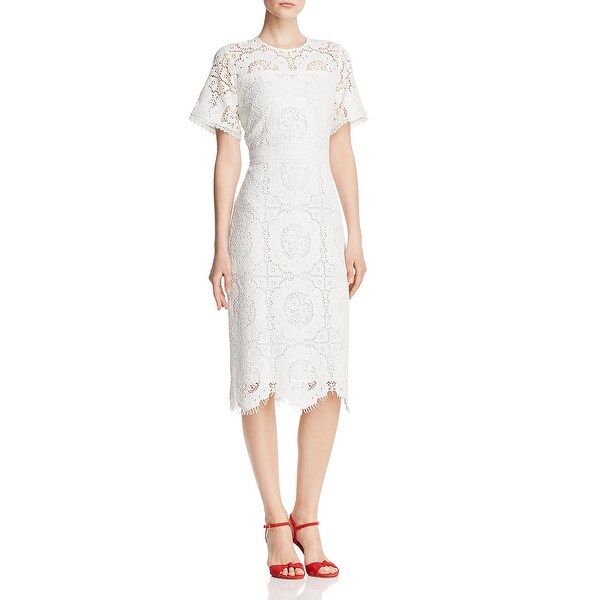 shoshanna lace midi dress