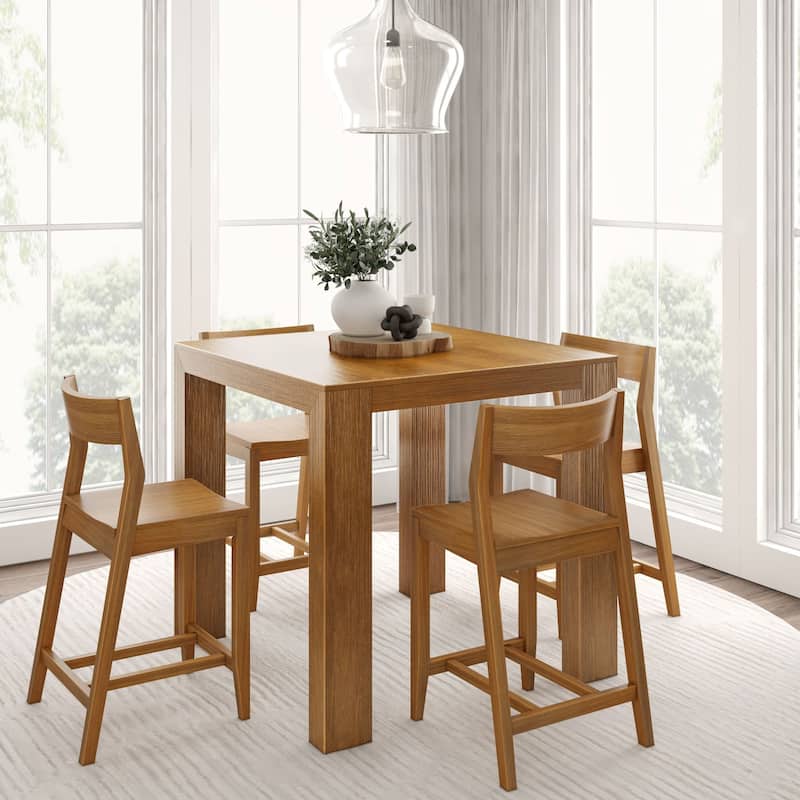 Plank and Beam Modern Counter Height Solid Wood Dining Chair - Set of 2