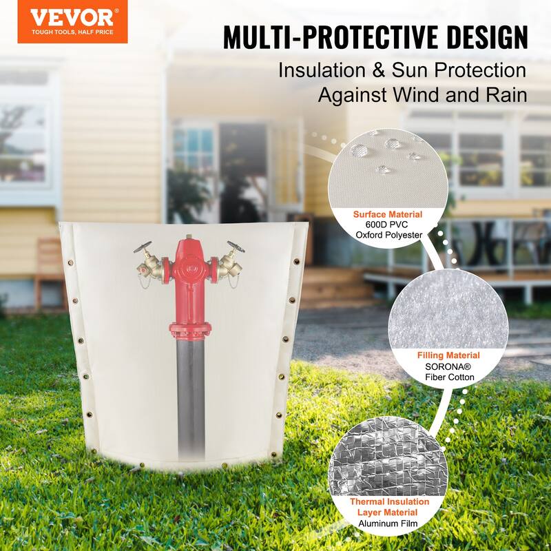 VEVOR Fiber Cotton Well Head Pump Cover,Pipe Insulation Cover Sprinkler
