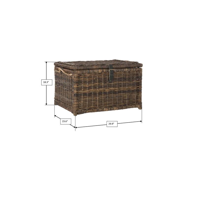 happimess Caden 30" Wicker Storage Trunk, Brown - Butterscotch