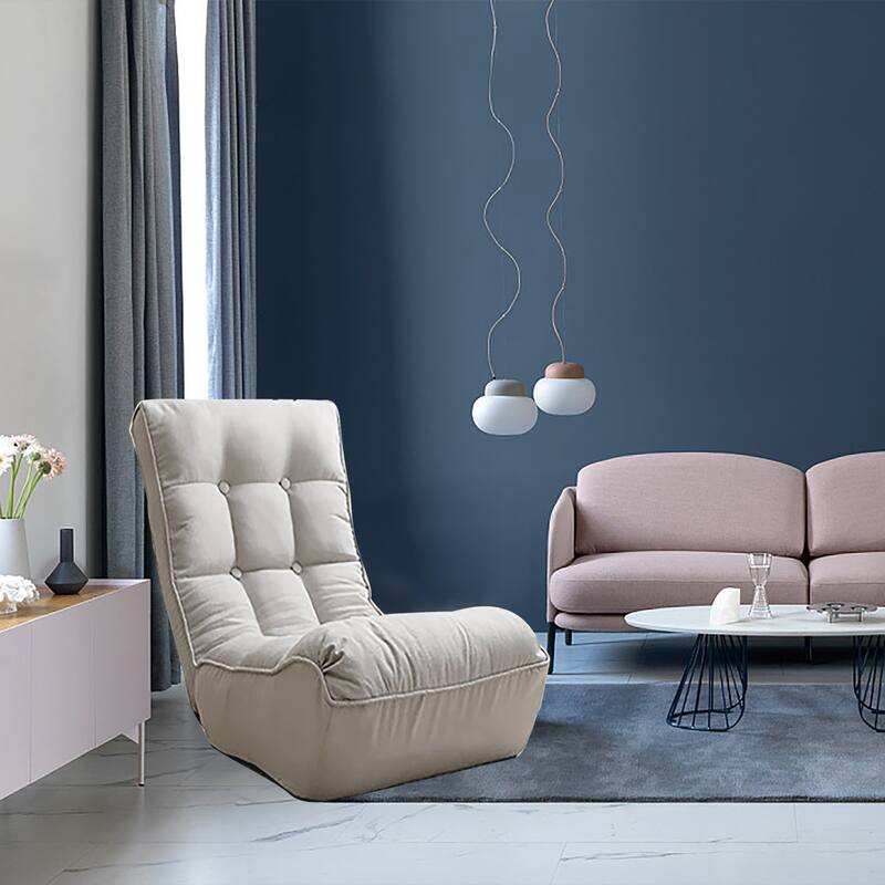 Gray 23.6" High Back Foldable Recliner Chair