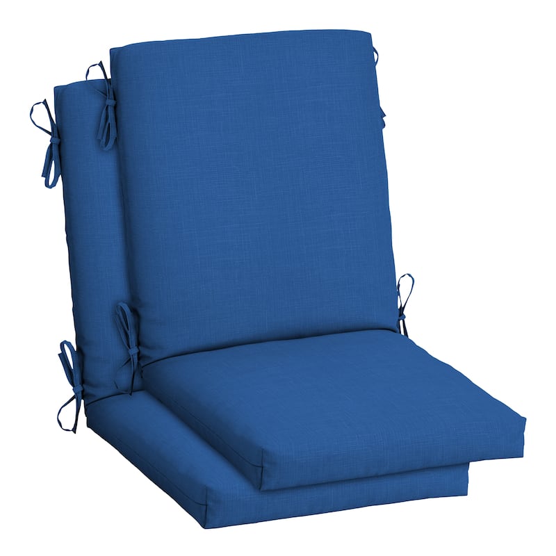 ARDEN Outdoor Dining Chair Cushion - 44"L x 20"W - 2 Count - Cobalt Blue Texture