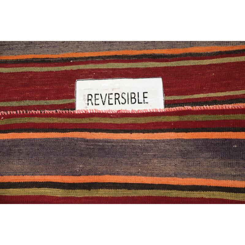 Hand Woven Oriental 100% Wool Carpet Southwestern Geometric Multi-Colored Kilim Area Rug - 7' 8'' X 4' 7''