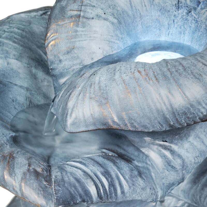 LED Lighted Pagoda Fairy on the Rock Waterfall Fountain - 31.25"