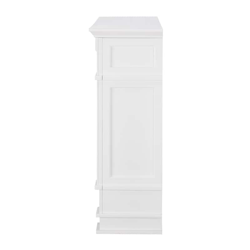 SEI Furniture Occom Electric Fireplace with Faux Marble Mantel with Media Storage