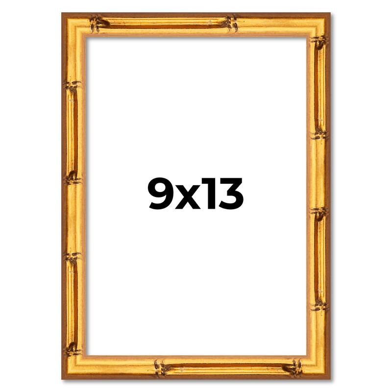 9x13 Frame Gold Bamboo Picture Frame Modern Photo Frame Includes UV Acrylic Shatter Guard Front Acid Free Foam Backing Board