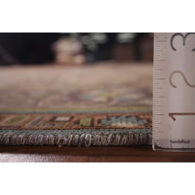 Traditional Tabriz Persian Vintage Rug Hand-Knotted Brown Wool Carpet - 7'6"x 11'1"