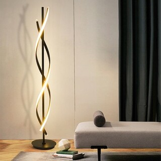 LED Warm White Spiral S-Curve Floor Lamp with Dimmable - 9.84