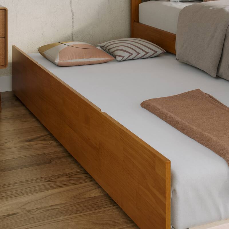 AFI Madison Full Size Platform Bed with Matching Footboard & Full Trundle