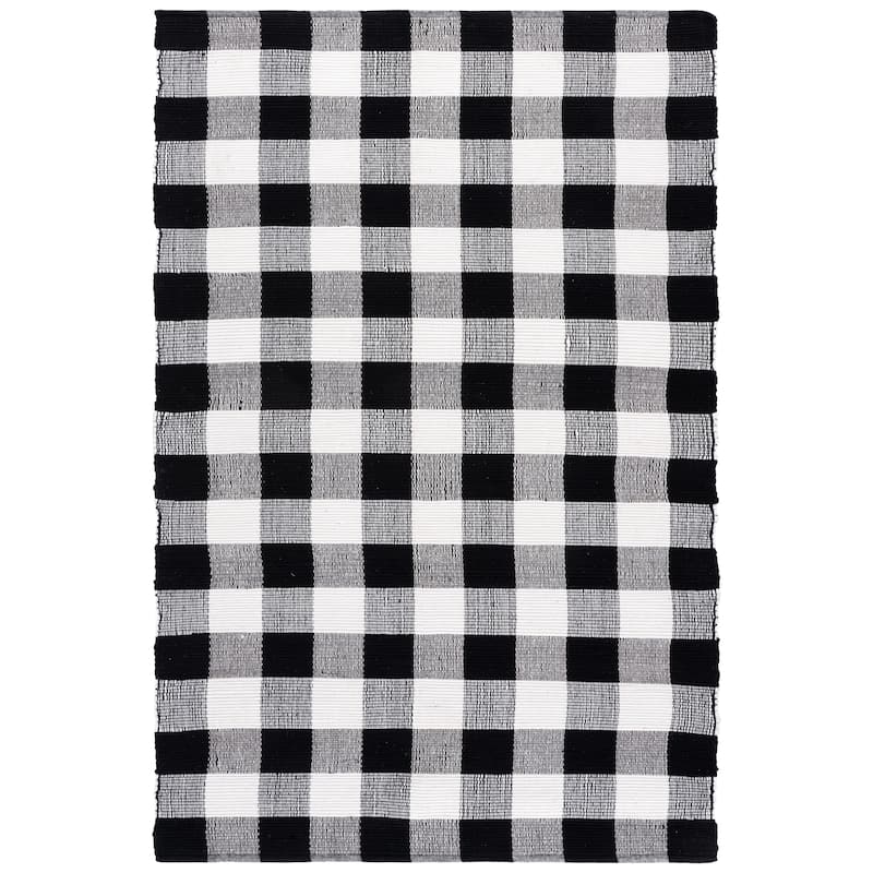 SAFAVIEH Handmade Montauk Jonka Country Floral Cotton Rug - 5' x 8' - Black/Ivory