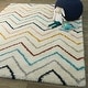 preview thumbnail 1 of 6, Mod-Tod Kai Chevron Moroccan Shag Kids Area Rug 3'11" x 5'7" - White - Rectangle