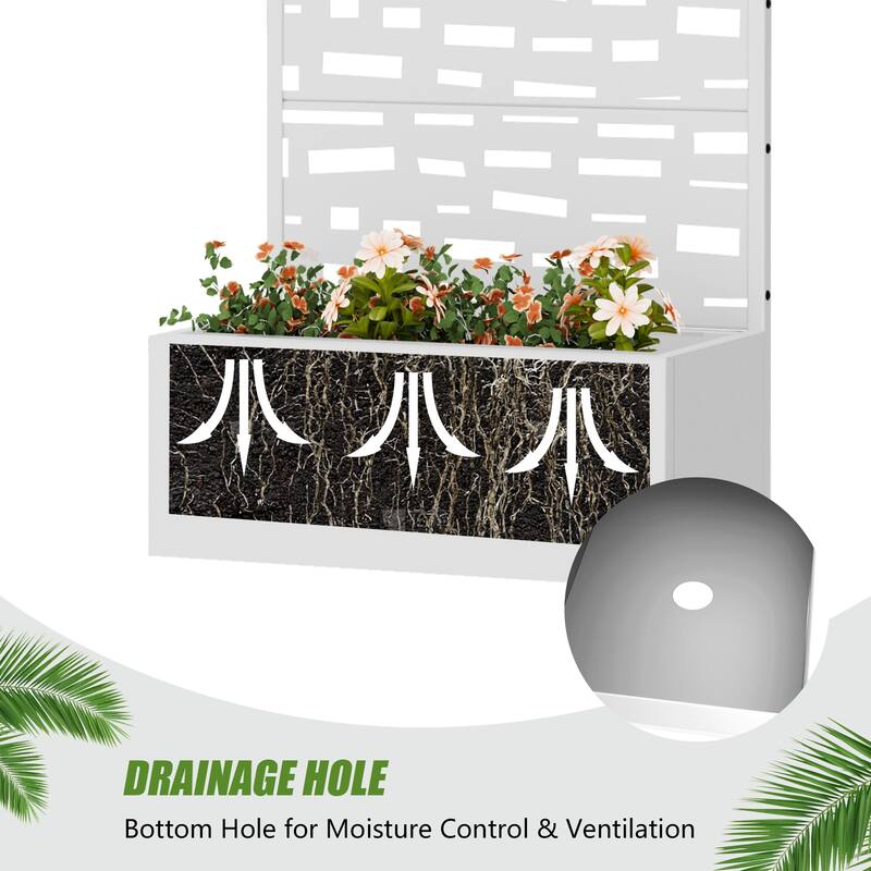 Raised Garden Bed Planter with Trellis Movable Planter Box with Lockable Wheels