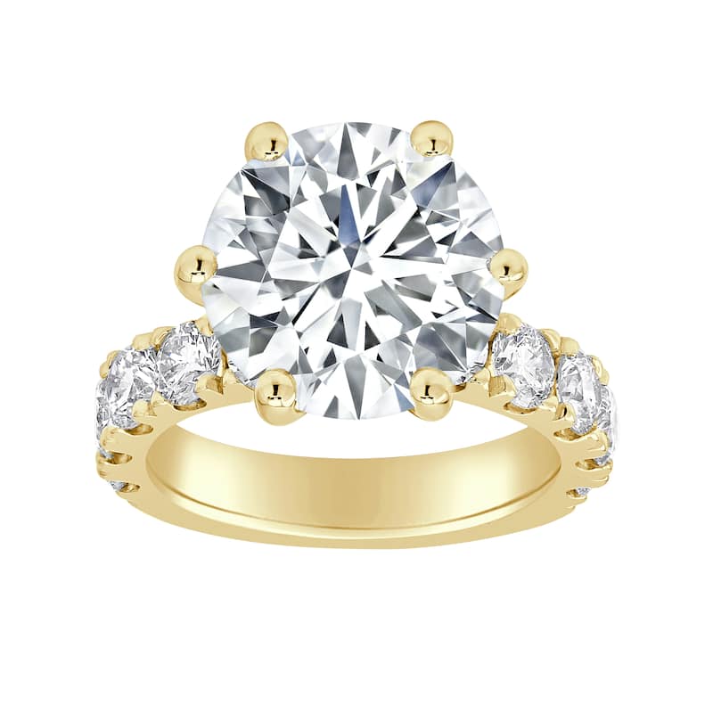 Auriya 14k Gold 7ctw Round Lab Grown 6-Prong Diamond Engagement Ring (E-F VS) - Yellow - 5