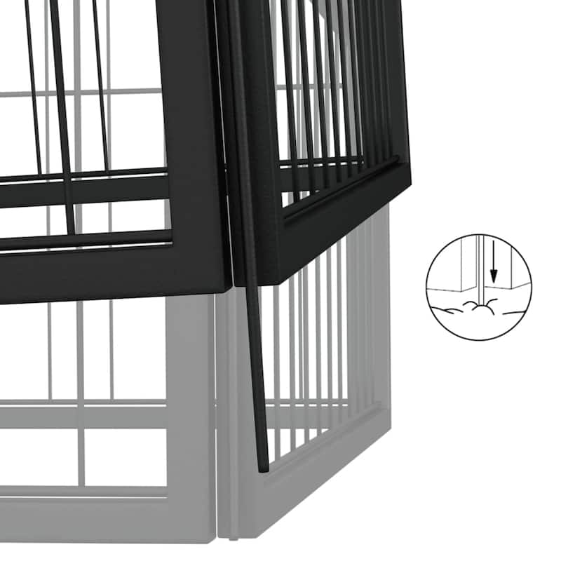 vidaXL Dog Playpen Kennel Dog Cage Puppy Pet Exercise Wire Fence Steel Black