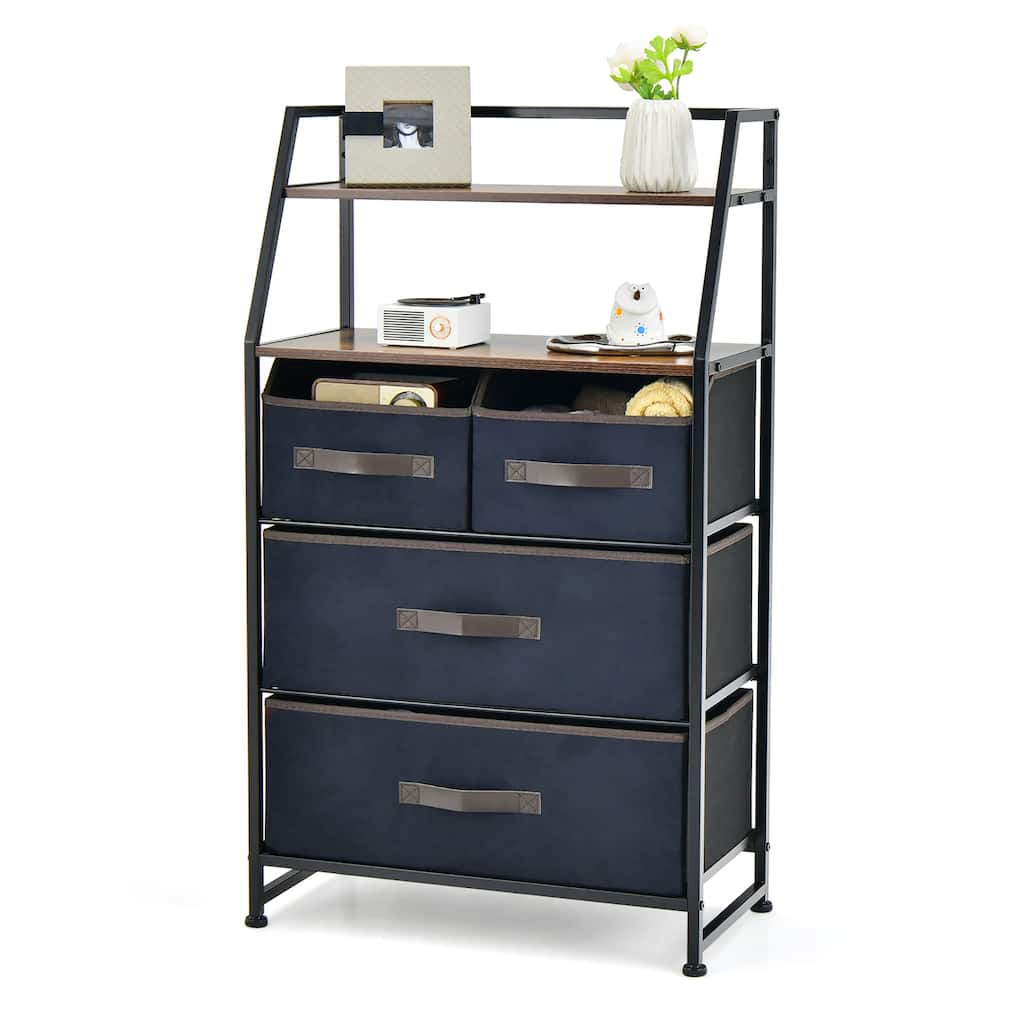 Costway 4-Drawer Dresser Organizer Closet Storage Cabinet with