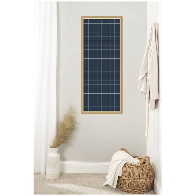 Kate and Laurel Framed Fabric Pinboard Navy Blue Plaid Wall Organization