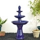 preview thumbnail 3 of 36, Glitzhome 45.25"H Oversized 3-Tier Pedestal Ceramic Resin Outdoor LED Fountain