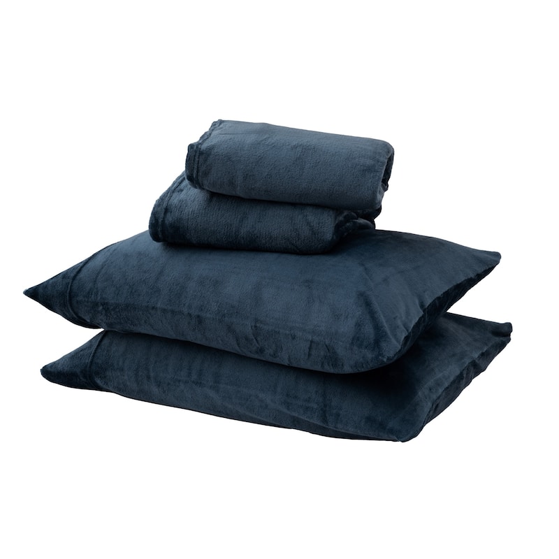 Great Bay Home Extra Soft Cozy Velvet Plush Solid Bed Sheet Set