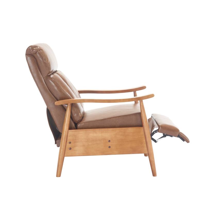 Modern 26.38" Upholstered Adjustable Chaise Lounge Chair with Wood Frame for Living Room