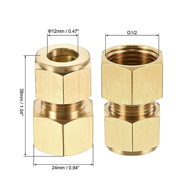 Compression Tubes Fitting Female Thread Tubes Straight Coupling Adapter ...
