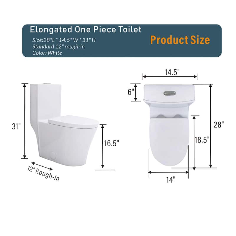 Elongated One Piece Toilet