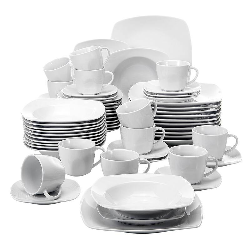 MALACASA JULIA 60-Piece Porcelain Dinnerware Set (Service for 12)