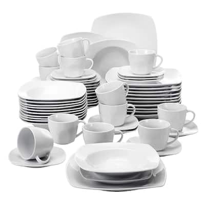 MALACASA JULIA 60-Piece Porcelain Dinnerware Set (Service for 12)