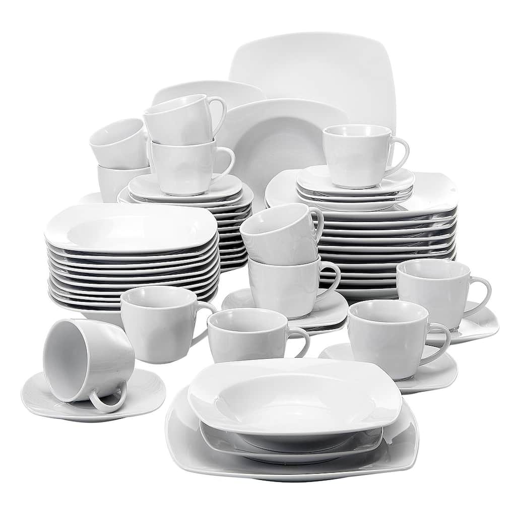 MALACASA JULIA 60-Piece Porcelain Dinnerware Set (Service for 12)