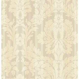 Seabrook Designs Sevda Striped Damask Unpasted Wallpaper