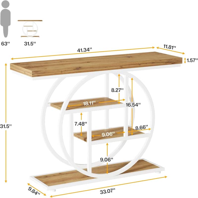 41.3" Console Entryway Table, 4 Tiers Sofa Table