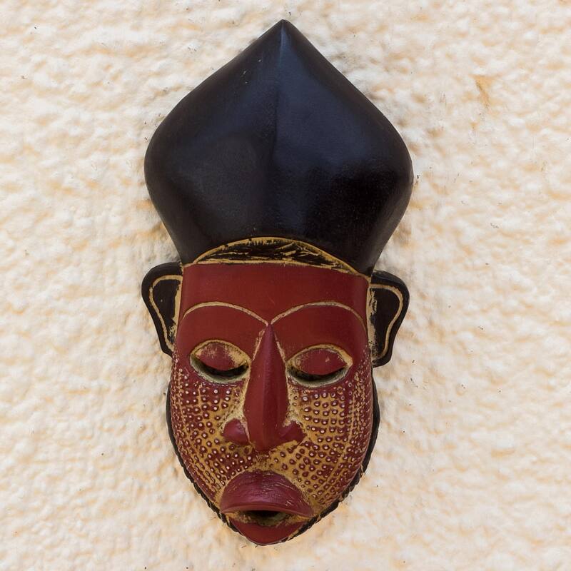 Novica Handmade Bishops Hat African Wood Mask - Bed Bath & Beyond ...