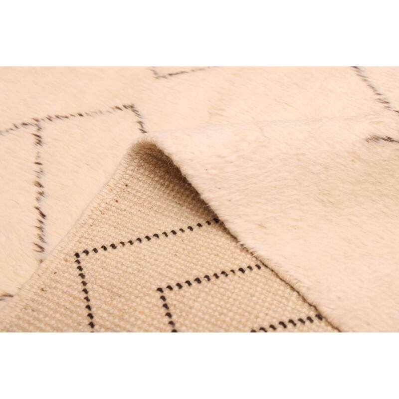 ECARPETGALLERY Hand-knotted Pak Finest Marrakesh Cream Wool Rug - 7'1 x 9'8