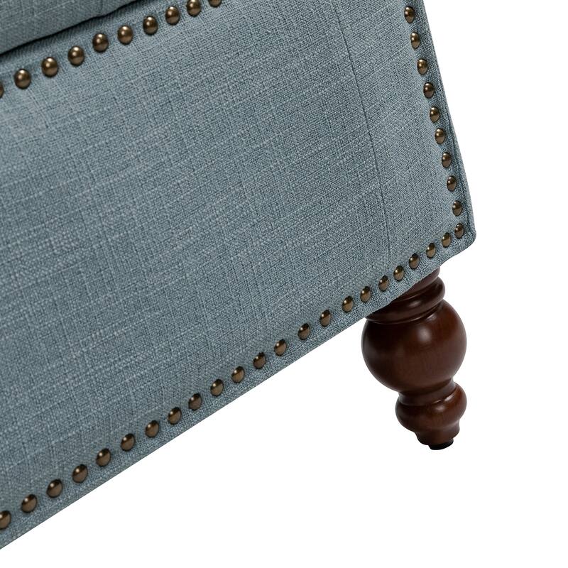 Felix Classic Button-Tufted Storage Bench With Nailhead Trims By HULALA HOME