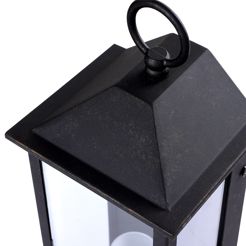 Black Modern Integrated LED Indoor/Outdoor Wall Lantern Sconce