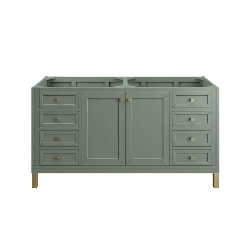 James Martin Vanities Chicago 60" Double Vanity, Smokey Celadon - No Top