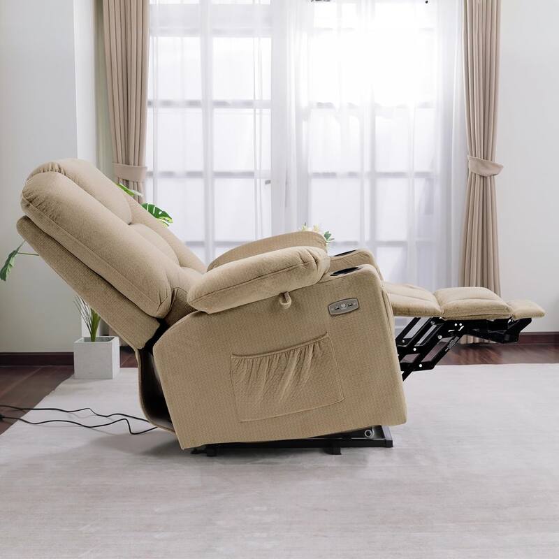 MCombo Large Electric Power Lift Recliner Chair with Massage and Heat for Elderly, Fabric 7549