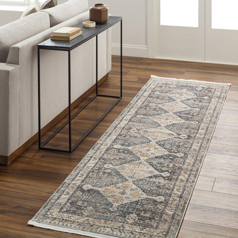 Livabliss Transitional Aida Diamond Area Rug - 2'7" x 9' - Taupe