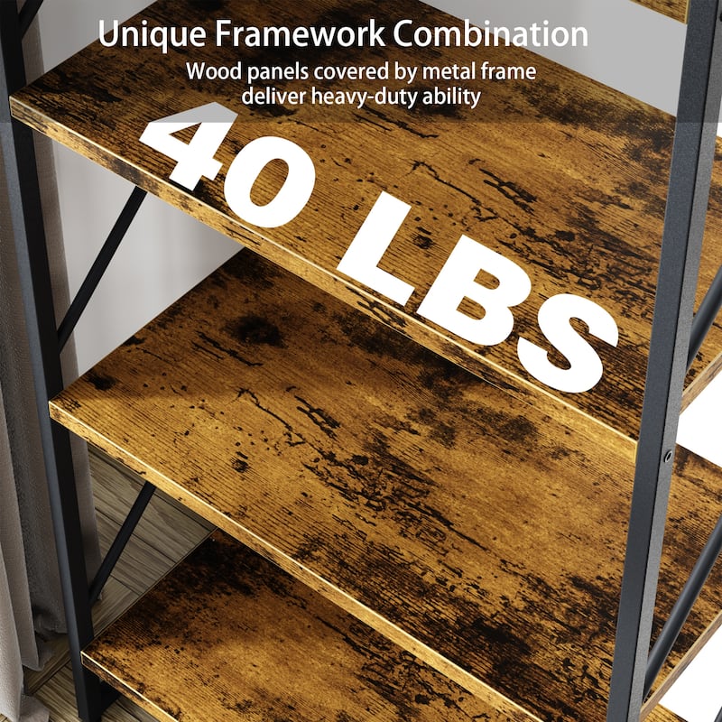 Futzca 5 Tier Storage Bookshelf