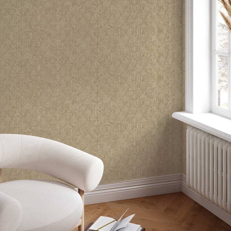 Tempaper Hoffmann Faux Sisal Textured Peel and Stick Wallpaper by Jeremiah Brent